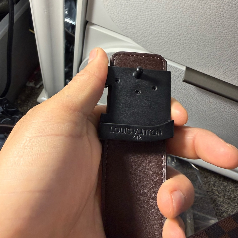 Louis Vuitton Brown and Black Checkered Belt - Picture 5 of 6